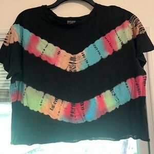 VS PINK cropped tie dye shirt